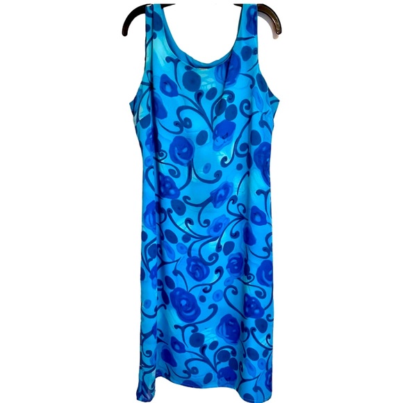 Dresses & Skirts - 90s blue print midi summer dress